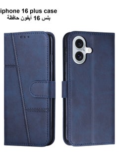 Best Choice Products For iPhone 16 Plus Case,Premium Leather Wallet Case with Card Holder Kickstand Magnetic Closure Flip Folio Case Cover for iPhone 16 Plus,Blue  - Image 1