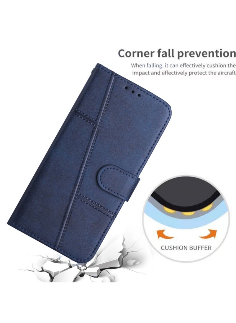 Best Choice Products - For iPhone 16 Plus Case,Premium Leather Wallet Case with Card Holder Kickstand Magnetic Closure Flip Folio Case Cover for iPhone 16 Plus,Blue - Image 1