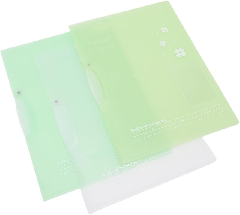 Clear Plastic Folder 3 PCS Set Spacious Capacity for A4 Letter Paper Organization - Image 3