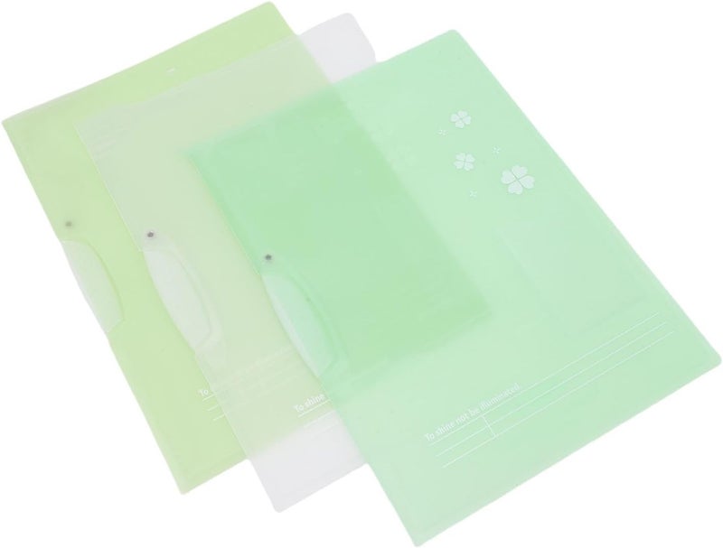 Clear Plastic Folder 3 PCS Set Spacious Capacity for A4 Letter Paper Organization - Image 2