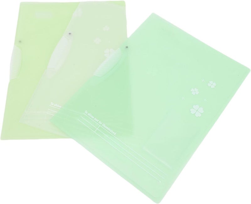 Clear Plastic Folder 3 PCS Set Spacious Capacity for A4 Letter Paper Organization - Image 5