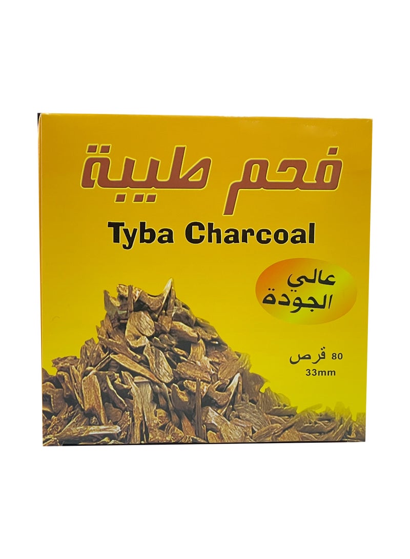 طيبة فحم بخور طيبة – سريع الاشتعال، عديم الرائحة، جودة عالية، حرارة ثابتة ومناسب جداً للعود والبخور، قليل الرماد – 2 علبة × 80 قرص (إجمالي 160 قرص، حجم 33 ملم) - Image 2