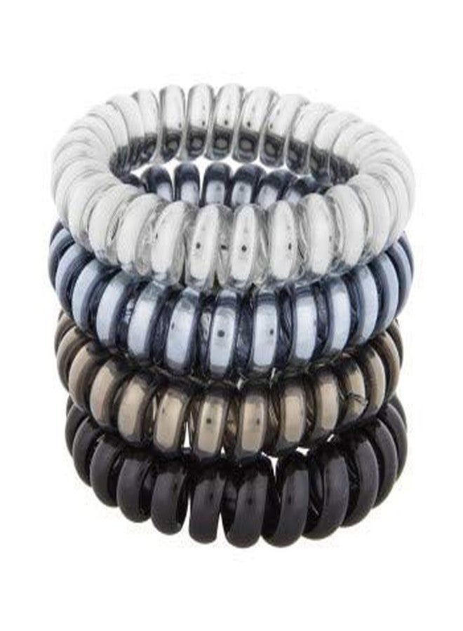 Minta Women's Plastic Telephone Wire Style Elastic Hair Ties (Multicolour, 4 Pieces) - Durable, No Crease, and Comfortable Hair Bands for All Hair Types - Image 2