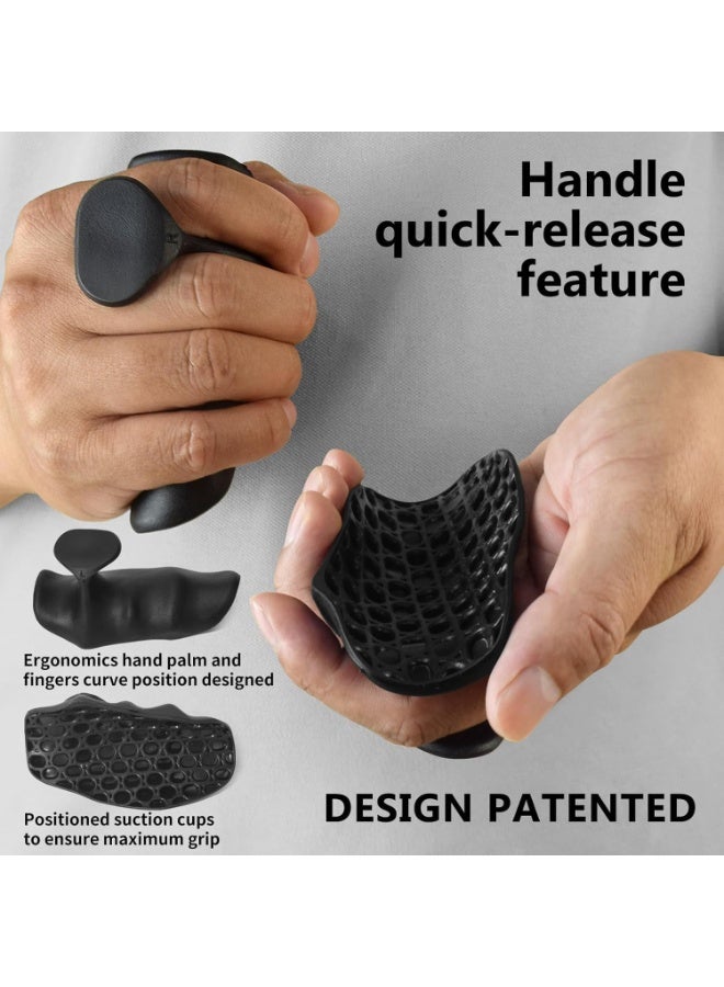 Mayklen Gym Grip Guard Pad - 1 Pair, Hand Grip for Gym Grips for Men & Women Hand Gripper for Workout & Palm Protection Silicone Hand Grips for Weightlifting, Pull-ups, Biceps Training- Black - Image 2