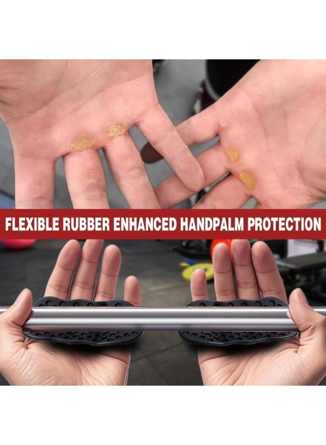 Mayklen Gym Grip Guard Pad - 1 Pair, Hand Grip for Gym Grips for Men & Women Hand Gripper for Workout & Palm Protection Silicone Hand Grips for Weightlifting, Pull-ups, Biceps Training- Black - Image 3