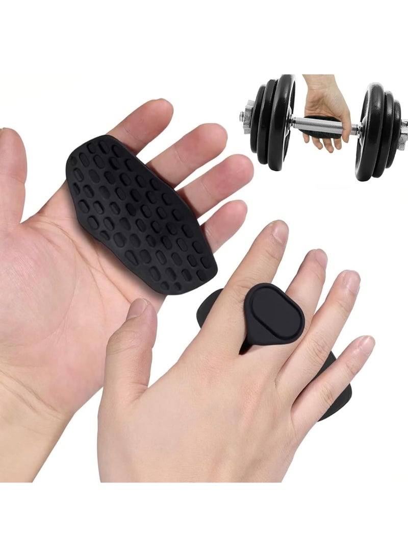 Mayklen Gym Grip Guard Pad - 1 Pair, Hand Grip for Gym Grips for Men & Women Hand Gripper for Workout & Palm Protection Silicone Hand Grips for Weightlifting, Pull-ups, Biceps Training- Black - Image 1