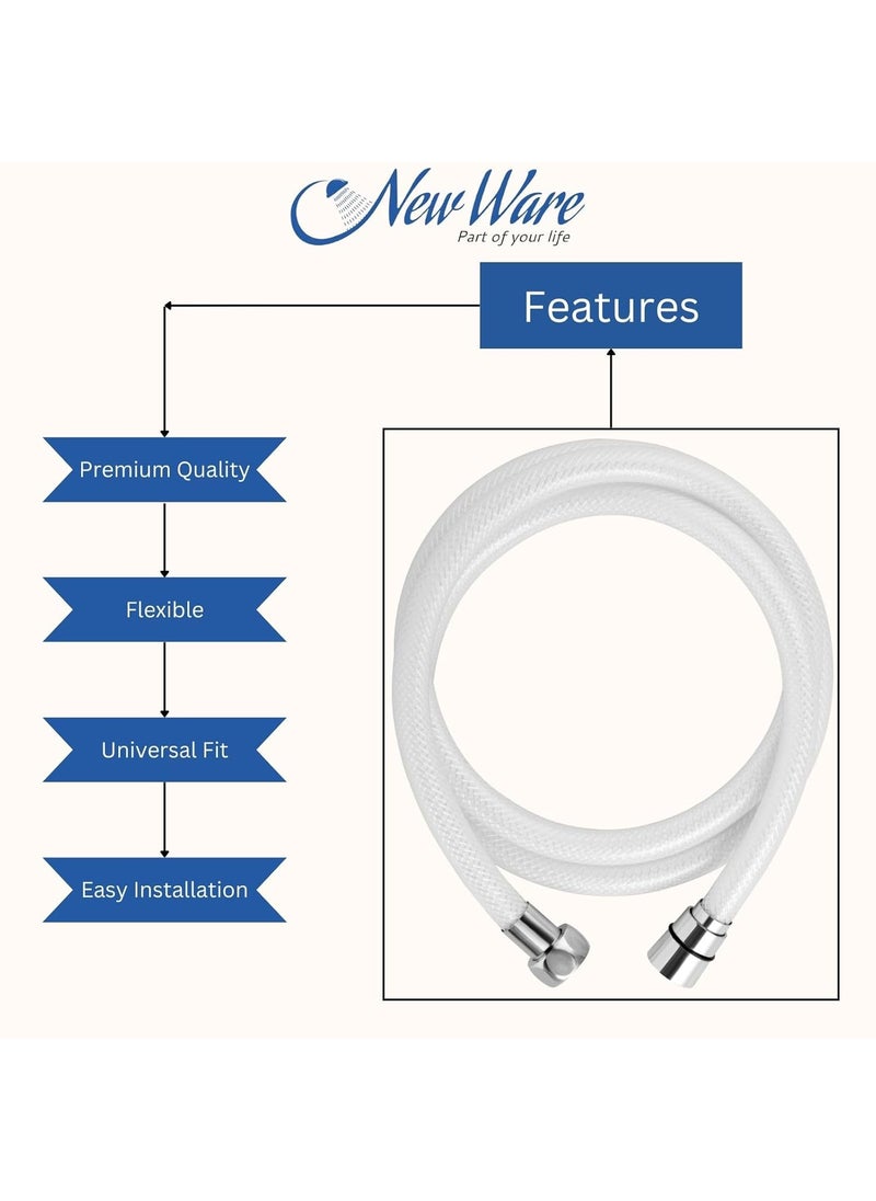 NEW WARE New Ware 15 Meter PVC Shower Hose and Hand Shower Hose Pipe Set Flexible and tanglefree Durable Bathroom Accessories  - Image 4