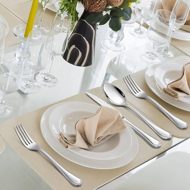 LIANYU 30Piece Silverware Set Stainless Steel Flatware Cutlery Set for 6 Eating Utensils Set with Scalloped Edge Dishwasher Safe Mirror Polished - Image 5
