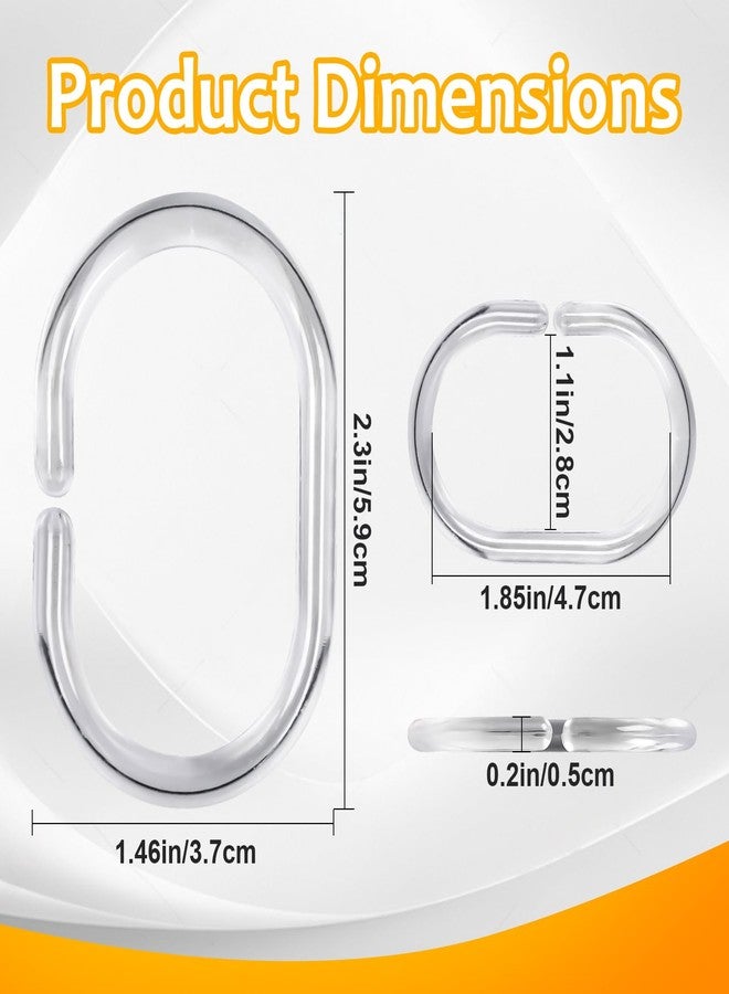 RAINFLOW 36 PCS Plastic Shower Curtain Rings- Clear Shower Curtain Hooks,C-Shaped Shower Rings Hook for Shower Curtain，Shower Curtain Hooks for Bathroom Shower Curtain Rod - Image 5