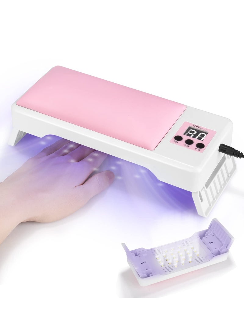 KASTWAVE UV LED Nail Lamp, Manicure Nail Cushion Nail Dryer with Arm Rest Pillow, for Professional Manicure Salon,Nails, Polish, Curing, Pedicure,Nail Arts Tools - Image 1