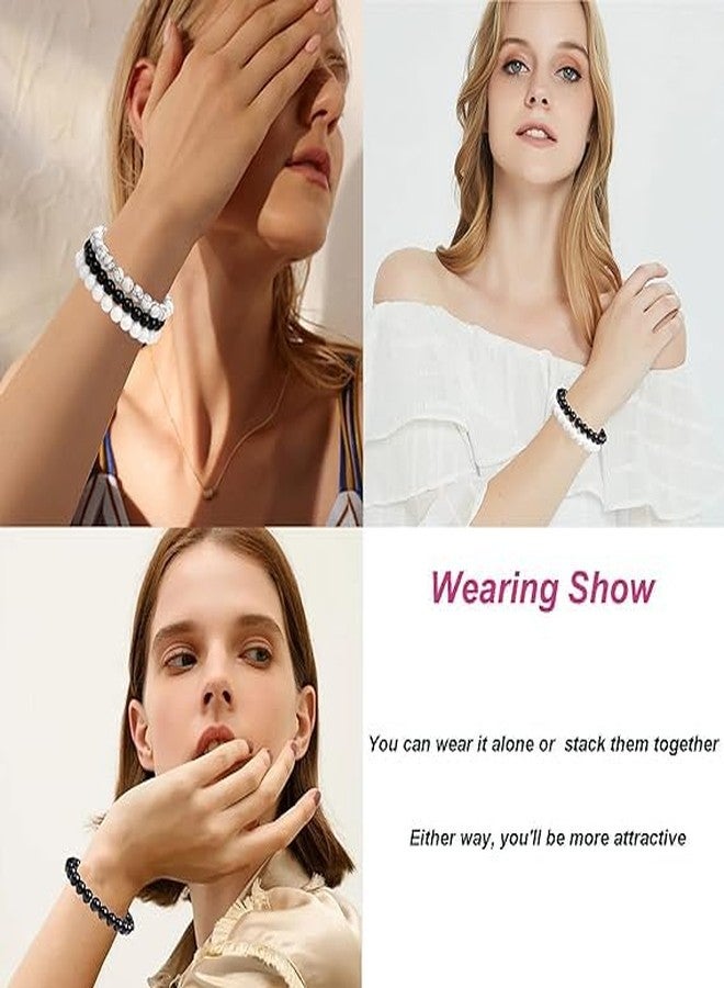 KriVat Women Unisex Fashion Couples Sets with 8mm Stylish Beaded Bracelets for Men Women Beaded Bracelets - Image 4