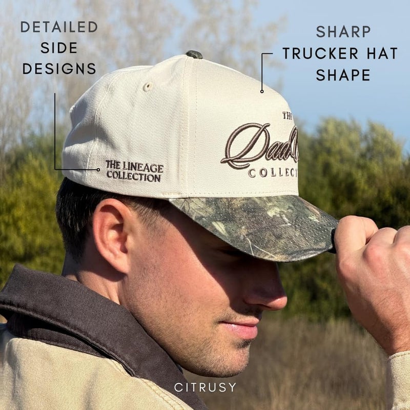 CITRUSY Vintage Mom & Dad Trucker Hats | Men & Women | Dad Hat Mama Hats for Boys | Kids Grandpa Boy Mom Girl Dad Hats | Country Western | Cotton | Snapback (Dad Club | Camo) - Image 5