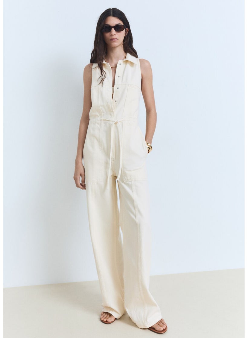 MANGO Brioche Denim Jumpsuit  - Image 4
