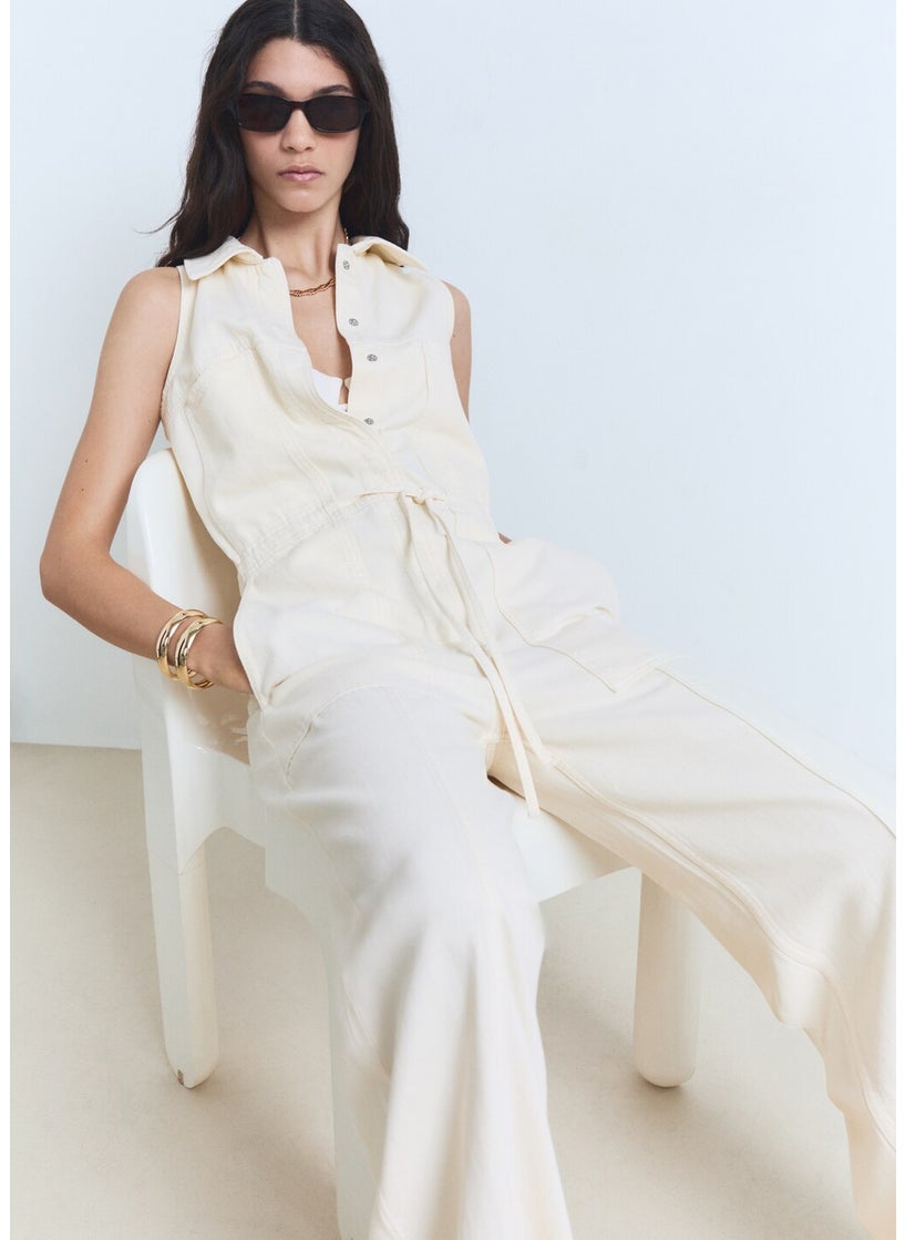 MANGO Brioche Denim Jumpsuit  - Image 1