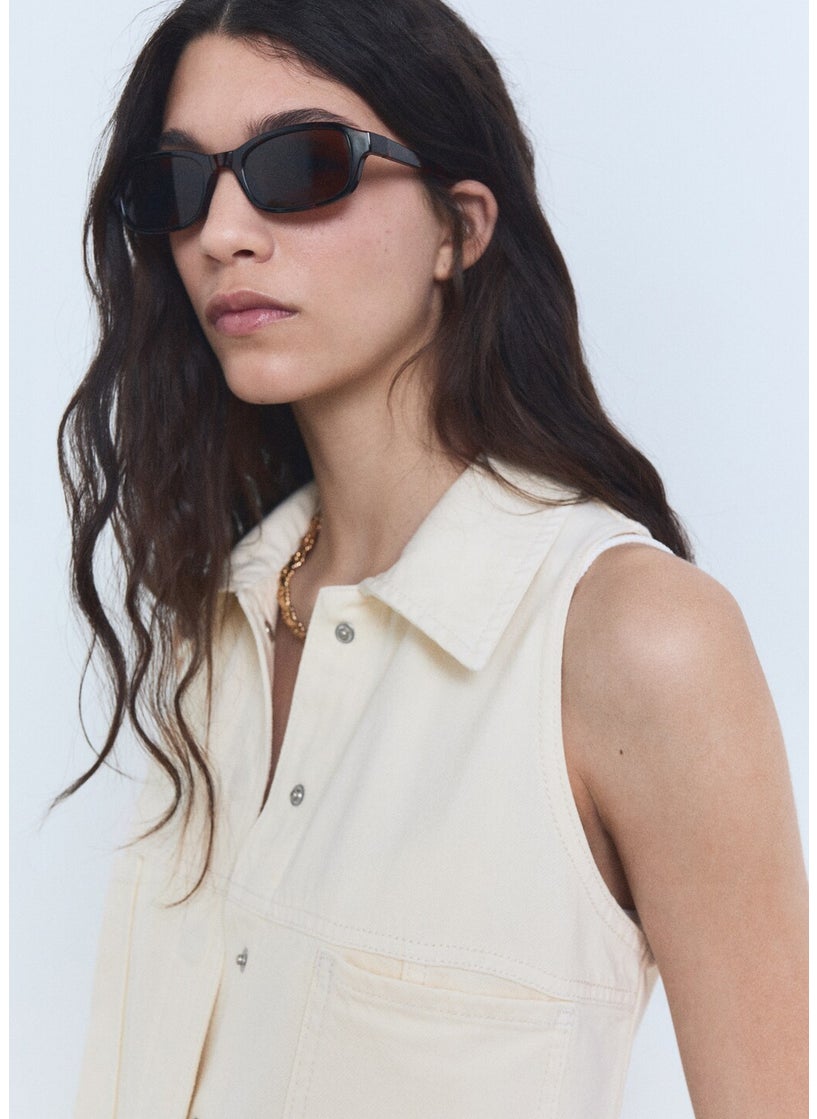 MANGO Brioche Denim Jumpsuit  - Image 3