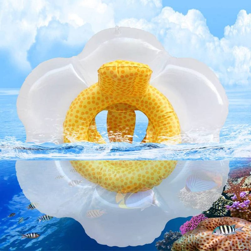 Umbresen Baby Swimming Float, Inflatable Swim Ring Cute Floaties with Seat and Handle Pool Floats Toys Fun Water Raft Lounge Party Supplies for Toddler Kids Age 0-8 Years Under 44lb (White Flower) - Image 5