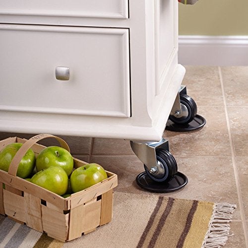 SoftTouch 4291195N Furniture Caster Cups Round with Carpeted Bottom for Hard Floor Surfaces (4 Piece), 4 Inch, Gray - Image 2