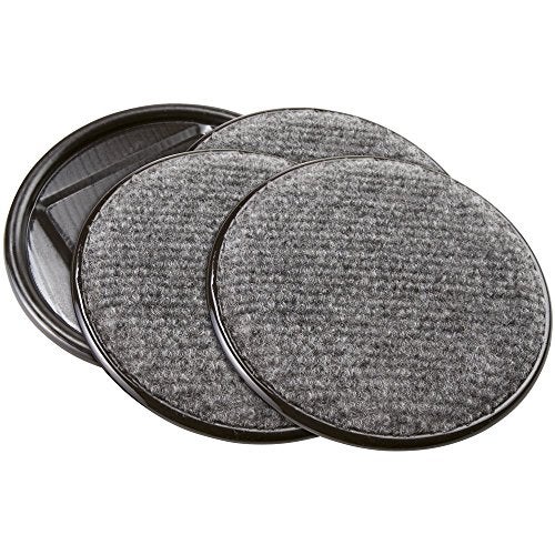 SoftTouch 4291195N Furniture Caster Cups Round with Carpeted Bottom for Hard Floor Surfaces (4 Piece), 4 Inch, Gray - Image 1