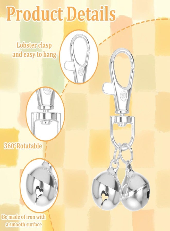 Tarini 4Pcs Dog Bells, Mini Pet Collar Bells, Silver Pet Pendant Accessories with Clips, Crisp Sound Pet Bells for Dogs Cats Collars Training and Daily Use - Image 3