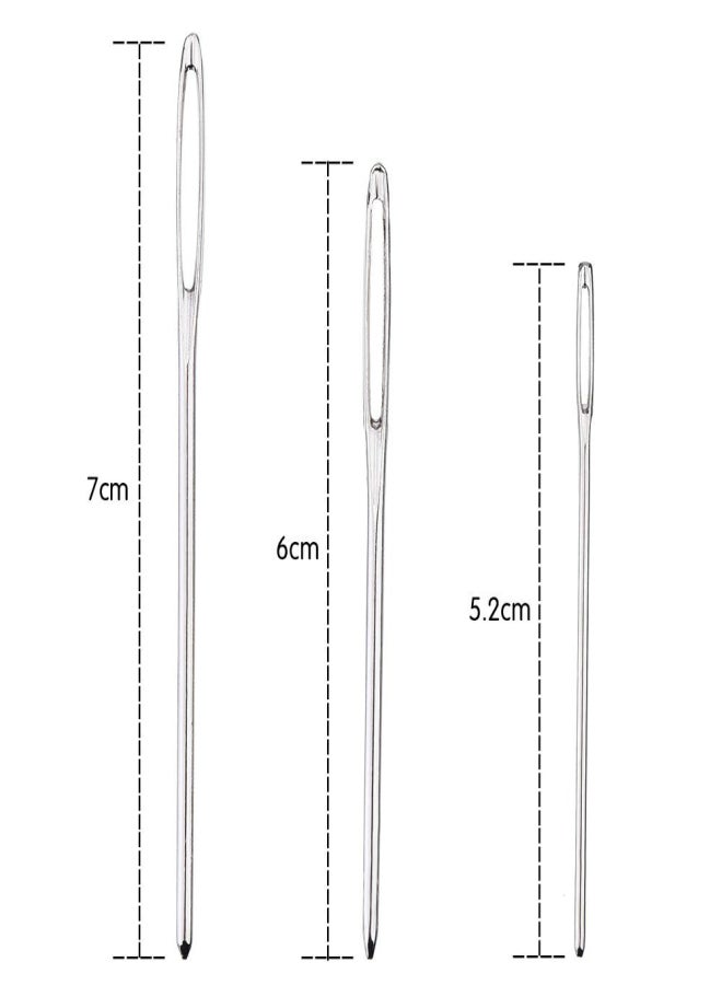 9Pcs Stainless Steel Sewing Needle Big Eye Cross Stitch Blunt Large Hole Knitting Embroidery Tool Needlework Yarn in 3 Sizes Bottle Accessories - Image 3