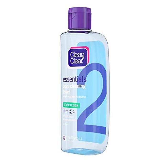 Clean & Clear Essentials Deep Cleaning Face Toner with Salicylic Acid Acne Medicine, Oil-Free Facial Toner for Sensitive & Acne-Prone Skin Care, 8 fl. oz - Image 2