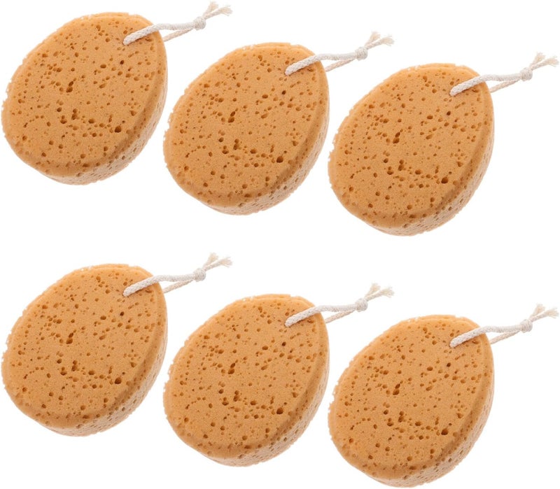 مجموعة من 6 أكياس من فرشاة الاستحمام الناعمة جدًا على شكل خلية نحل، مقشرة للجسم للرجال والنساء، ومنفاخ استحمام لطيف لتنظيف البشرة اليومي والاستحمام الناعم. - Image 1