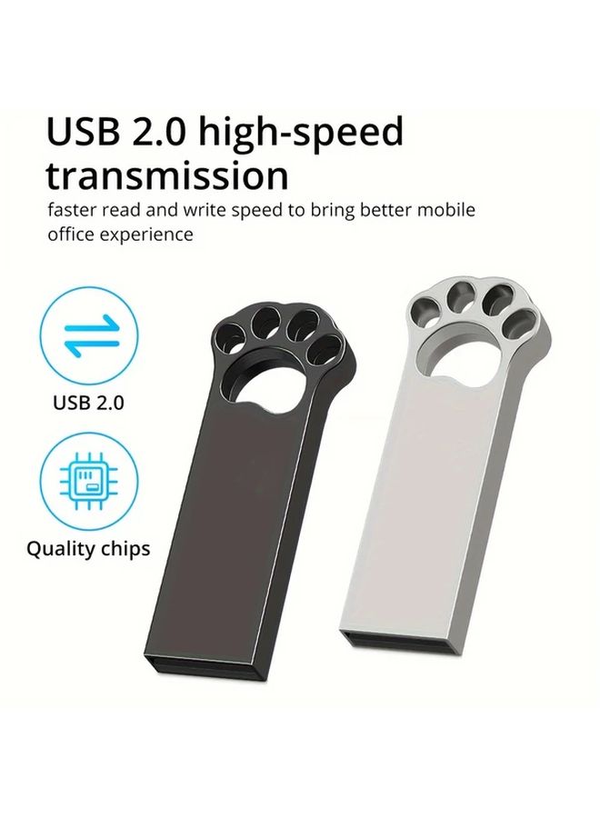 حزمة من محرك أقراص فلاش USB معدني فضي اللون بسعة 8 جيجابايت (قطعتان)، عالي السرعة، مناسب للحواسيب الشخصية والحواسيب المحمولة والأجهزة اللوحية والهواتف المحمولة. - Image 2