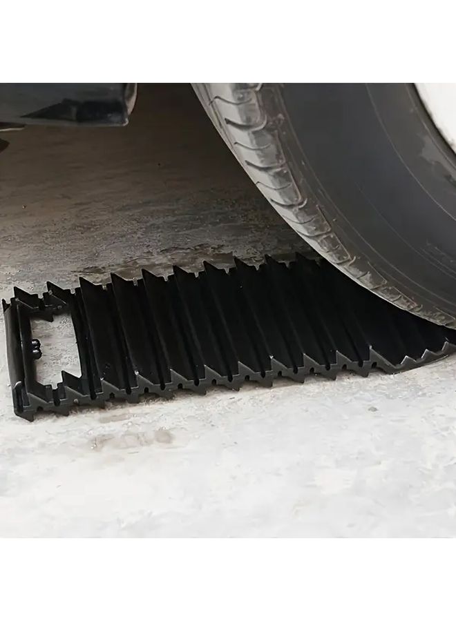 Black Multi-Functional Portable Rubber Non Slip Mat Emergency Traction Pad For Tire Repair Kit Ice Mud Sand Gravel Outdoor Rescue Board Car Tire Swamp And Desert - Image 3