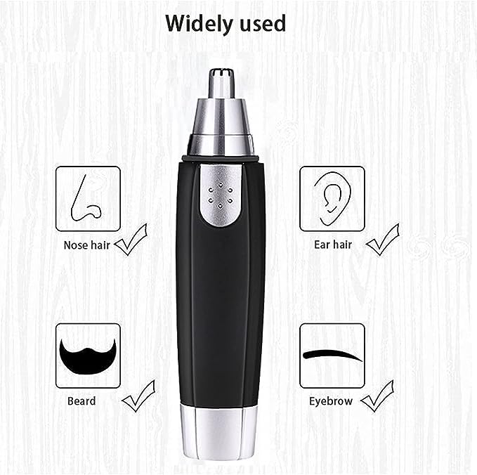 Eloxee 3 in 1 Electric Nose & Ear Hair Trimmer for Men & Women | Dual-edge Blades |Painless Nose and Ear Hair Remover Trimmer Eyebrow Flawless Electronic (Black) - Image 4