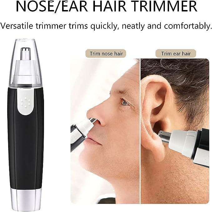 Eloxee 3 in 1 Electric Nose & Ear Hair Trimmer for Men & Women | Dual-edge Blades |Painless Nose and Ear Hair Remover Trimmer Eyebrow Flawless Electronic (Black) - Image 5