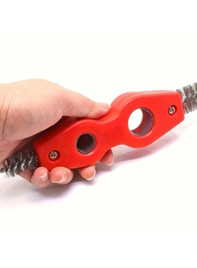 2pcs Heavy Duty Double Head Pipe Brush Steel Wire Deburring Rust Removal Cleaning - Image 5