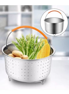 Y&D Sturdy Steamer Basket 304 Stainless Steel Insert with Silicone Handle Multifunctional Pressure Cooker Accessories for Steaming Vegetables Corn Eggs Rice Meat(3QT)  - Image 4