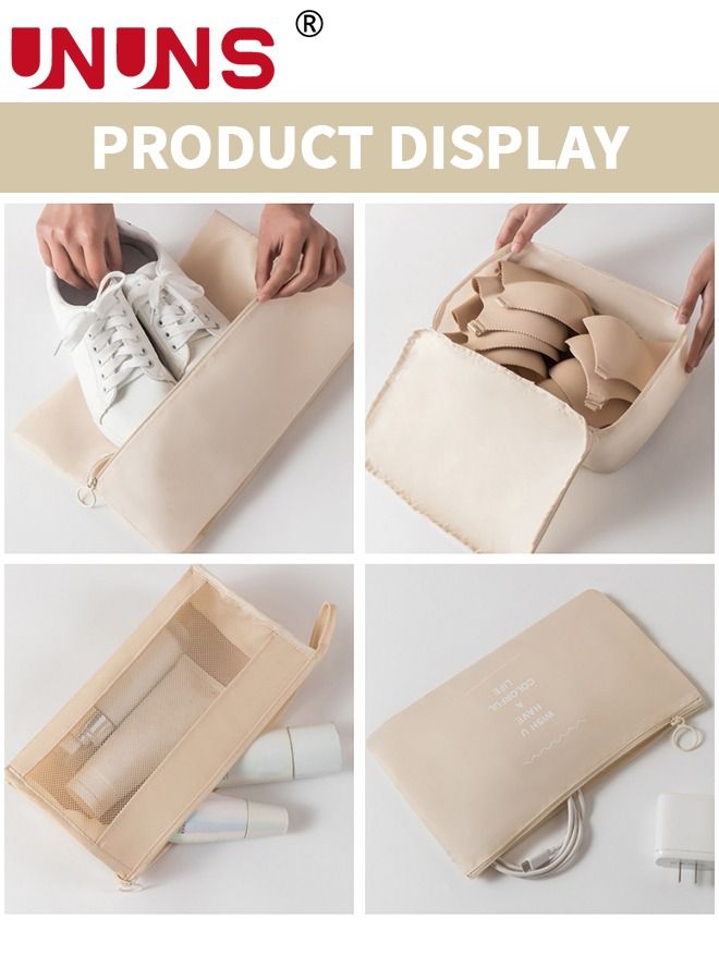 UNUNS Packing Cubes,8 Pack Travel Luggage Organizers Storage Bags For Travel,Various Sizes Packing Cubes For Suitcases,Travel Accessories Essentials,Light Travel Cubes For Carry On Suitcases,Beige - Image 5