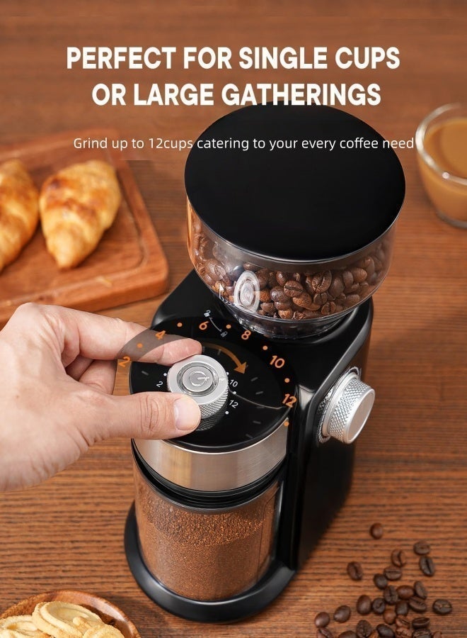 X spring Coffee Bean Grinder with 50-second adjustable electronic timer and 18 grind settings, settings for home/professional - Image 3