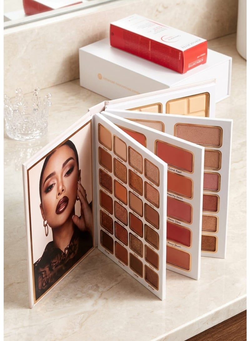 4-in-1 Complete Makeup Palette (Eyeshadow, Blush, Contour, and Eyebrow Powder) - Image 1