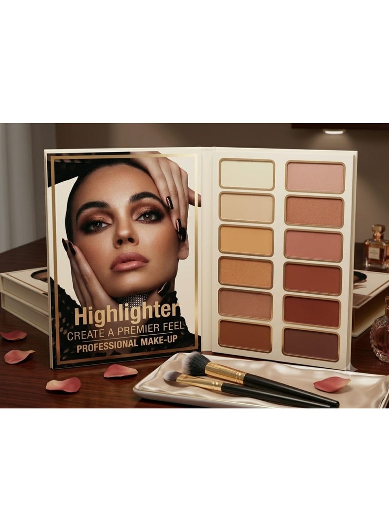 4-in-1 Complete Makeup Palette (Eyeshadow, Blush, Contour, and Eyebrow Powder) - Image 3