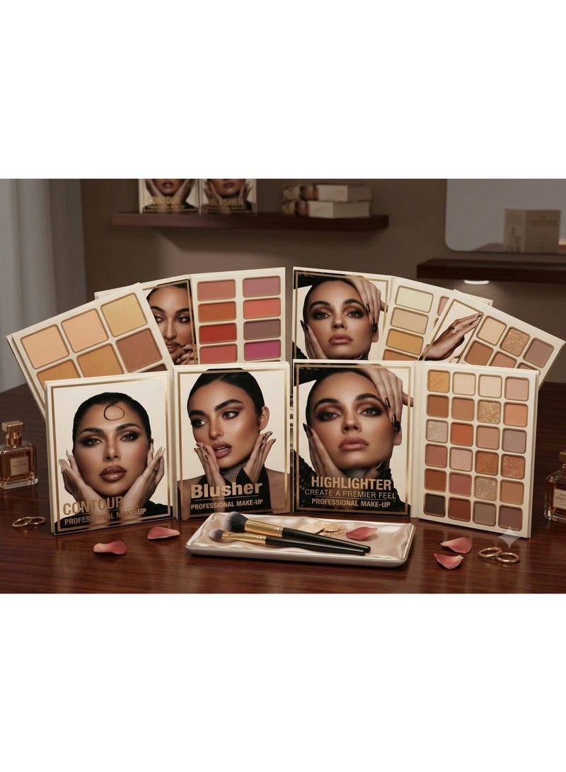 4-in-1 Complete Makeup Palette (Eyeshadow, Blush, Contour, and Eyebrow Powder) - Image 5