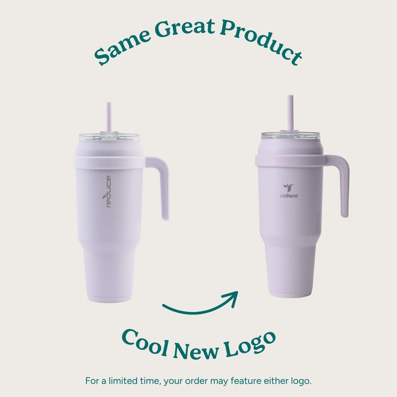 REDUCE 50 oz Stainless Steel Tumbler with Handle - Dual-Wall Vacuum Insulated Travel Mug, Sweat-Proof Lid & Reusable Straw - Keeps Drinks Cold for 24 Hrs, Fits Cupholders, Dishwasher Safe - Black - Image 2