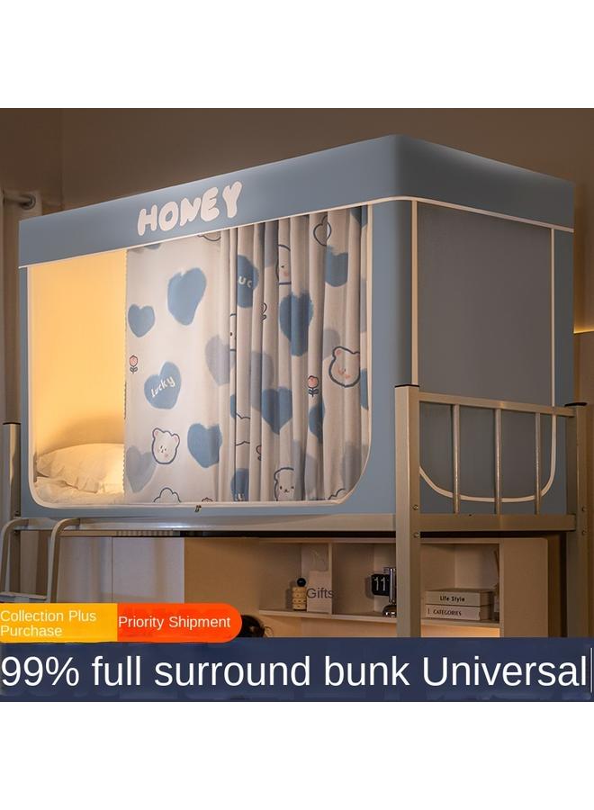 Bluejw Bed Curtain Mosquito Net Integrated College Students' Dormitory Strong Shading Upper Bed Lower Bed Full Covered Full Closed Curtain Jane Fei - Image 1