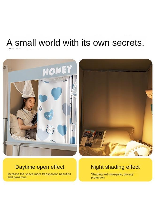 Bluejw Bed Curtain Mosquito Net Integrated College Students' Dormitory Strong Shading Upper Bed Lower Bed Full Covered Full Closed Curtain Jane Fei - Image 4