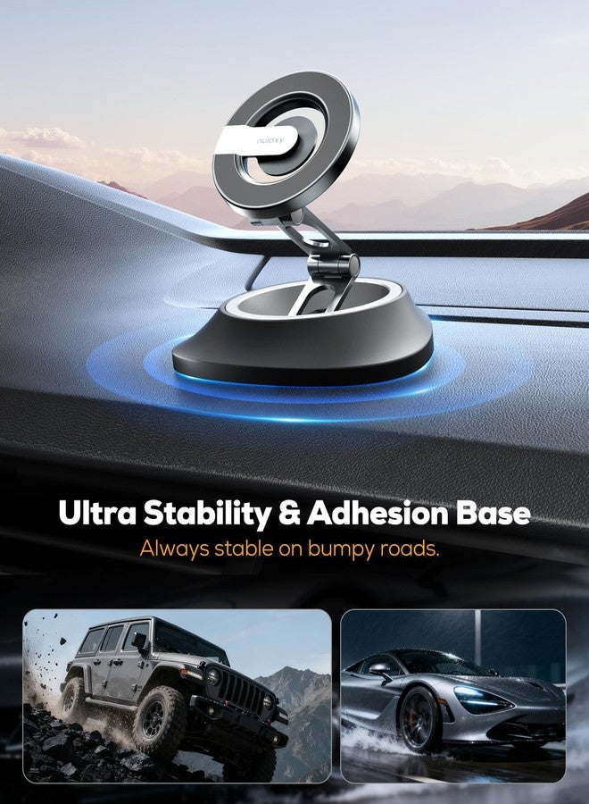 Nulaxy 2026 Upgraded Magsafe Car Mount for Dashboard, [Ultra-Stable & Strong] Car Phone Holder with Rotating Base, Foldable Magnetic Phone Holders for Your Car Compatible with iPhone 17 Pro Max - Image 2