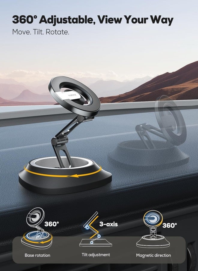 Nulaxy 2026 Upgraded Magsafe Car Mount for Dashboard, [Ultra-Stable & Strong] Car Phone Holder with Rotating Base, Foldable Magnetic Phone Holders for Your Car Compatible with iPhone 17 Pro Max - Image 4