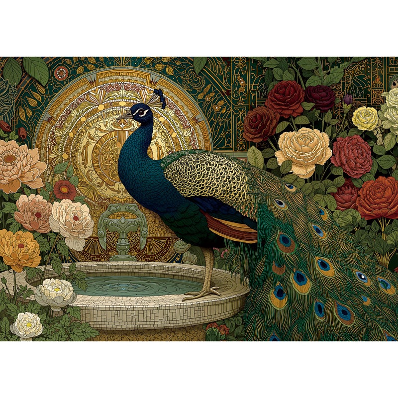 LAMPLIG 1000 Piece Puzzles for AdultsVictoria Rose Garden Jigsaw PuzzleVintage Peacock Puzzles 1000 PiecesCreative Games and Gifts Difficult Floral Puzzle Home Decor for Adults 275x195 11 Poster - Image 3