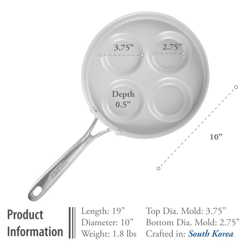 TECHEF - CeraTerra Ceramic Nonstick 4-Cup Egg Frying Pan (PFAS, PTFE, and PFOA Free), Made in Korea, (Egg Pan) - Image 5