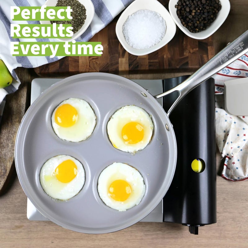 TECHEF - CeraTerra Ceramic Nonstick 4-Cup Egg Frying Pan (PFAS, PTFE, and PFOA Free), Made in Korea, (Egg Pan) - Image 4