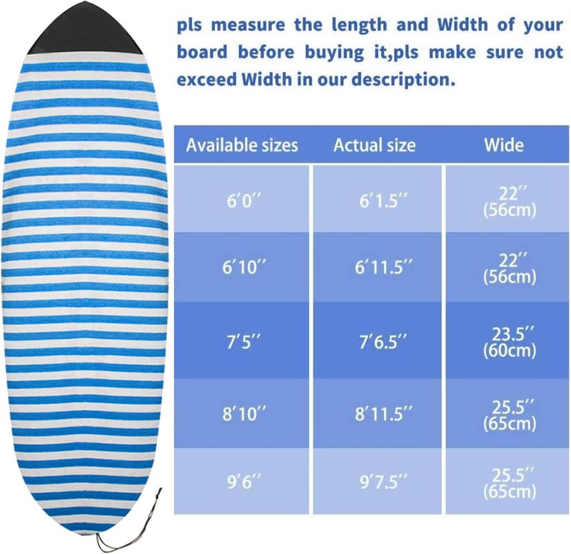UCEDER Surfboard Sock Cover,Lightweight Stretch Board Bag for Sun Protection,Foldable Surfboard Sock Sleeve Perfect for Travel and Transportation - Image 2