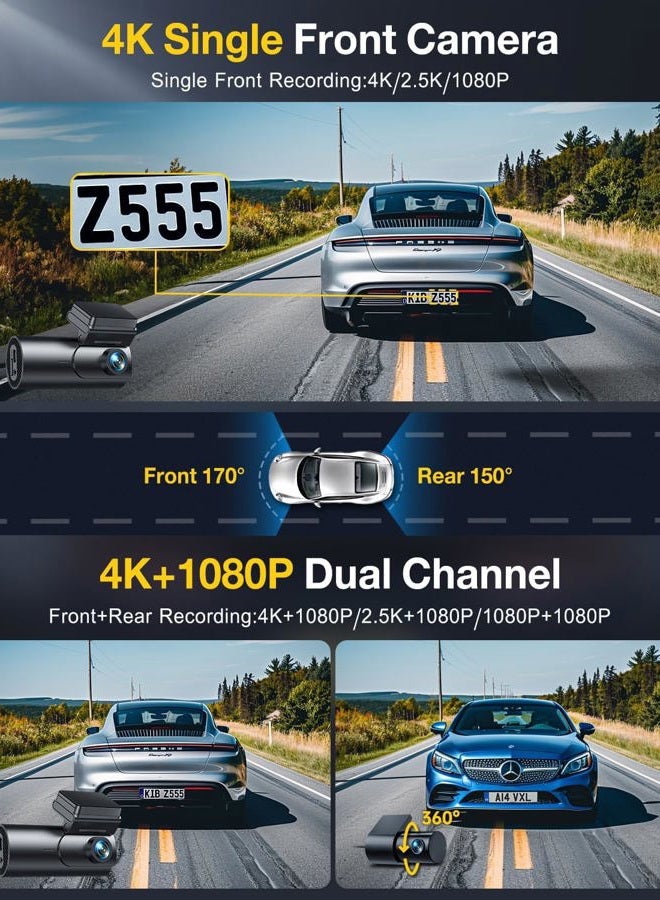 GKU Dashcam 4K WiFi GPS (D600PRO-US) - Image 3