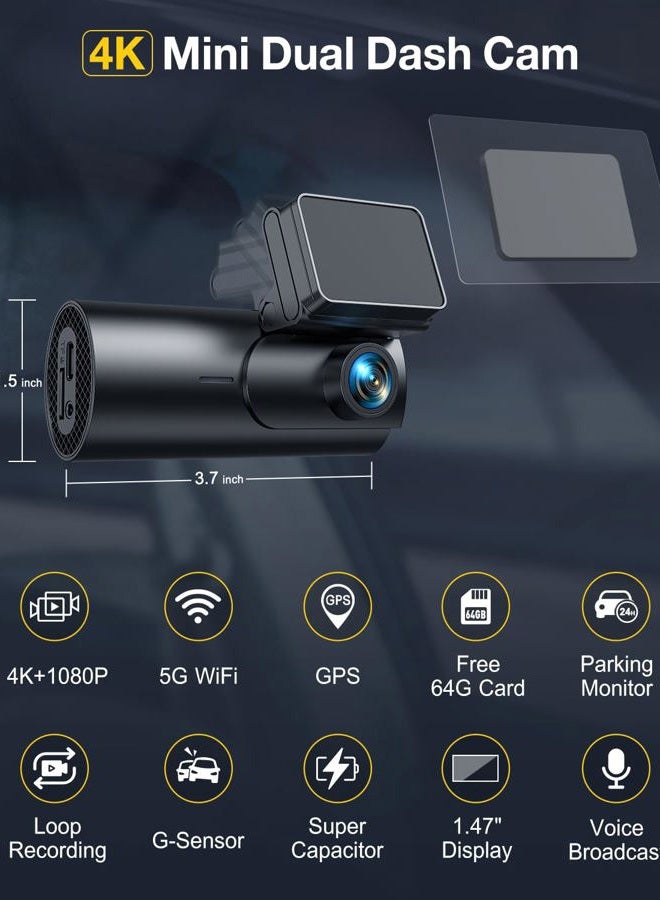 GKU Dashcam 4K WiFi GPS (D600PRO-US) - Image 2
