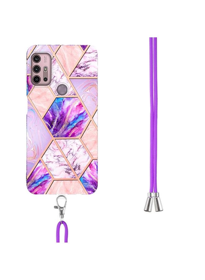 اس-توب جراب لهاتف Motorola Moto G30 / G20 / G10 / G10 Power مصنوع من مادة TPU المطلية بالكهرباء مع حبل تعليق - Image 3