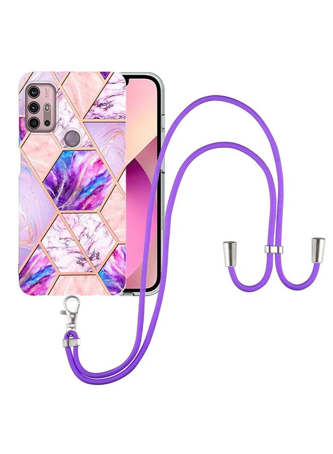 اس-توب جراب لهاتف Motorola Moto G30 / G20 / G10 / G10 Power مصنوع من مادة TPU المطلية بالكهرباء مع حبل تعليق - Image 1